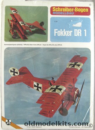 Schreiber-Bogen 1/20 Fokker DR-1, JFS-72022 plastic model kit